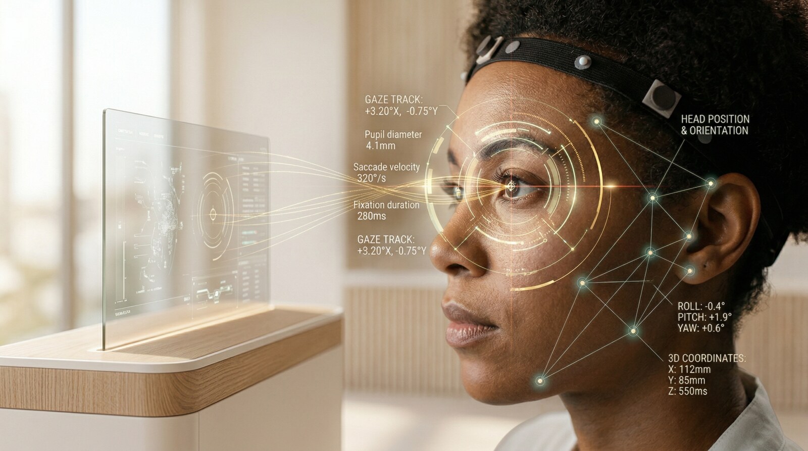 Imagem do projeto Desenvolvimento de um sistema de medição do posicionamento da cabeça como parte de um sistema de rastreamento de olhos